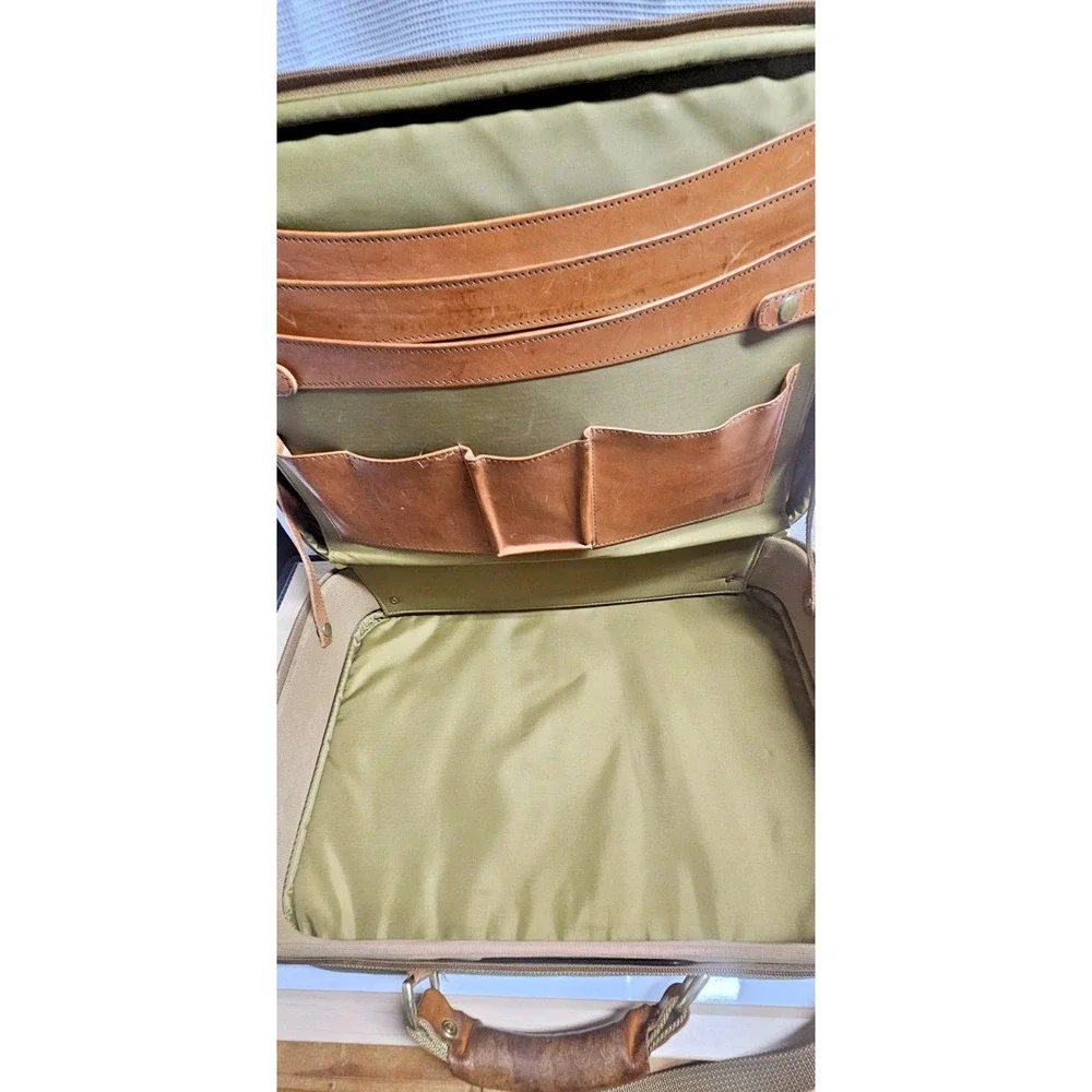 Vintage Hartmann leather‎ tweed footed briefcase w/shoulder strap